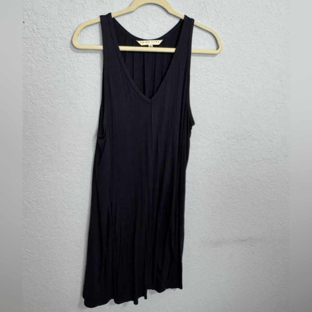 Trina Turk Stretch Navy XL Sleeveless Flowy Dress